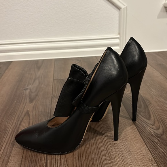 GUCCI Nappa Removable Bow Elaisa Platform High Heel Pumps 37 Black - Picture 12 of 16